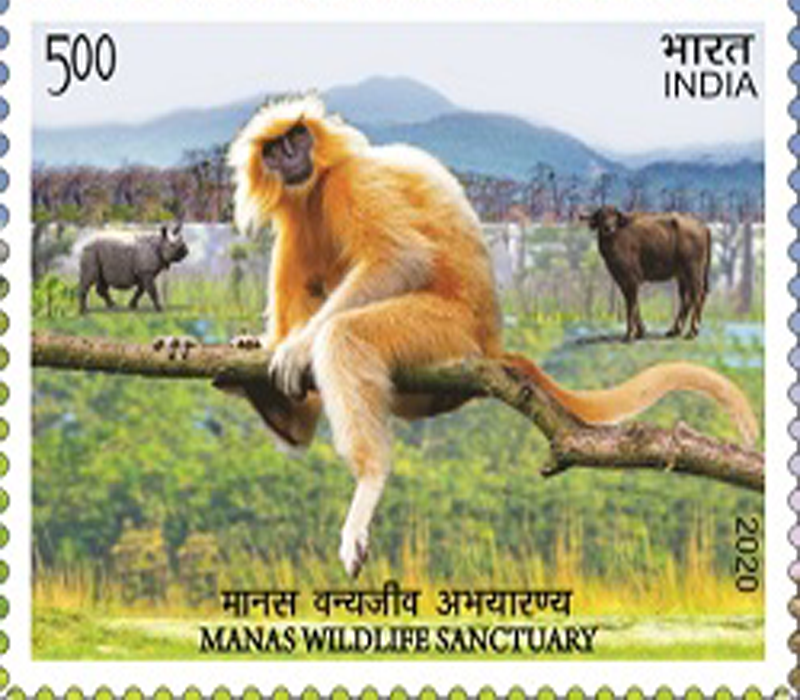 16-03-2020: Manas Wildlife Sanctuary UNESCO World Heritage Sites in India A  commemorative postage stamp - Buy Indian Stamps - Philacy