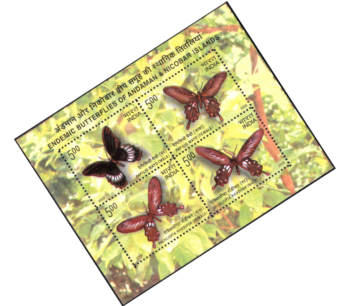 Endemic Butterflies of Andaman and Nicobar Islands postage stamp