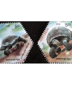 Adwaitya Aldabra Giant Tortoise of Alipore Zoo. Kolkata. Hexagonal Design Stamp